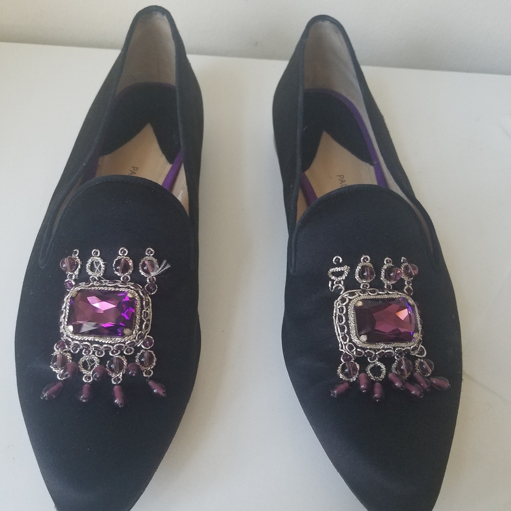Paul Andrew jeweled silk shoes